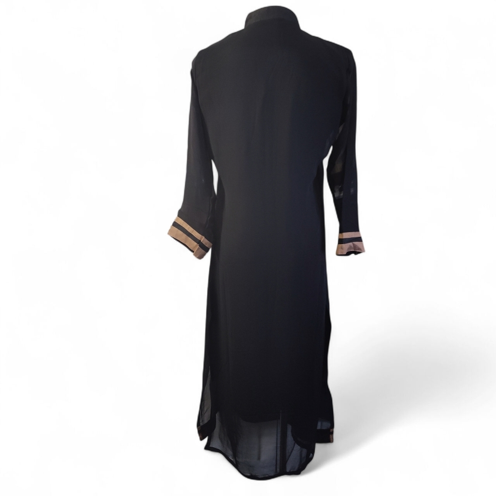 Vintage Kajree Kaftan Embroidered Detailing Black / Tan Womens Size Large - Picture 7 of 11